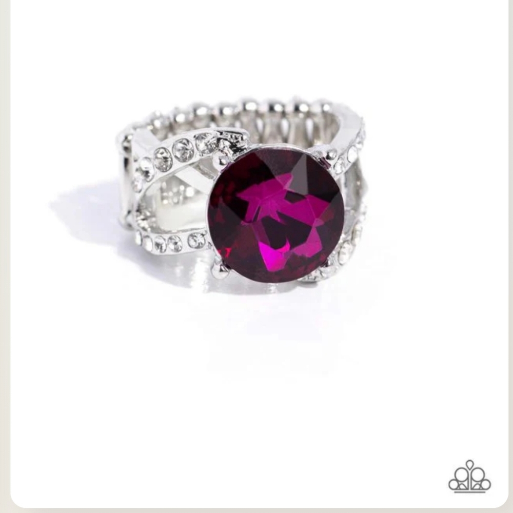 Scintillating Swirl Pink Ring Rhinestone Fashion Jewelry Paparazzi